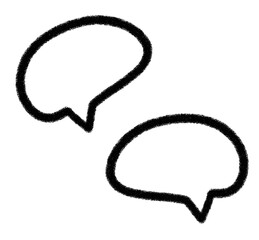 Black doodle hand drawn bubble chat shape isolated on transparent backgroundisolated on transparent background