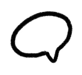 Black doodle hand drawn bubble chat shape isolated on transparent backgroundisolated on transparent background