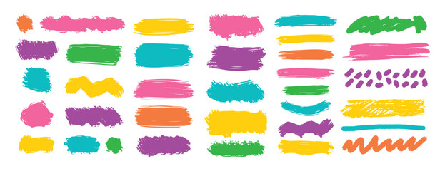 Brush paint background frame box. Color stroke brush paint for text box square frame. Vector hand drawn banner background set graphic element.