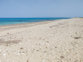 Panorama of Lefkada near Agios Ioannis beach,  Greece
