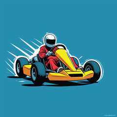 go kart vector art illustration for graphic design