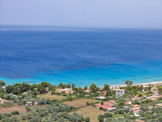 Obraz premium Panorama of Lefkada near Agios Ioannis beach, Greece