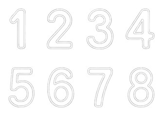 Neon number icons set &ndash; silhouette, glowing numeric designs, digital display style