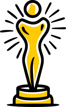 Golden award statue icon achievement success winner prize