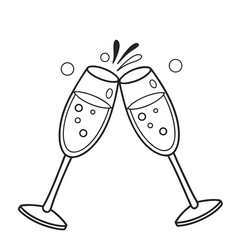 champagne glass with champagne