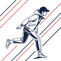 A vector of a running man 