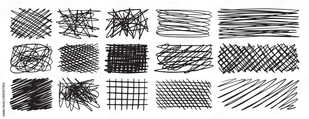 Poster hatch scribble element, hatching textured cross lines doodles. pencil elements, sketch line texture,