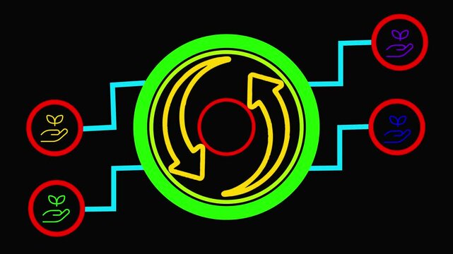 Abstract heartbeat signal icon animation background .
