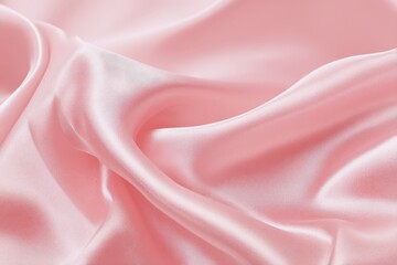 Closeup Pink Satin Fabric Texture