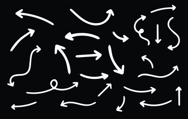 set of arrows white colors