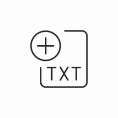 plus add txt file icon sign vector