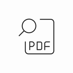 search pdf file icon sign vector