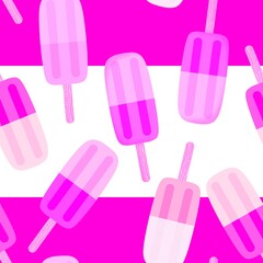 Summer cute food seamless ice cream pattern for wrapping paper and fabrics