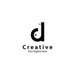 Minimalist music logo, a logo with letter D and earphone for your brand