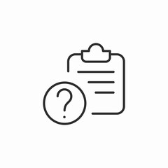 clipboard faq icon sign vector