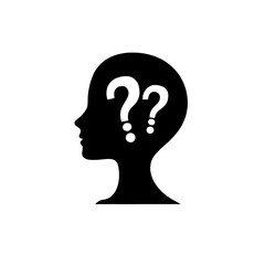 Contemporary symbols of kids' heads with a query sign