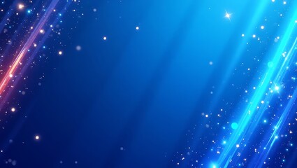 Celestial blue radiance with cosmic dust trails abstract background