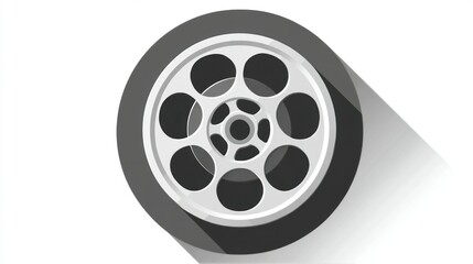 Film Reel Icon Modern Minimalist Design for Media and Entertainment Industry