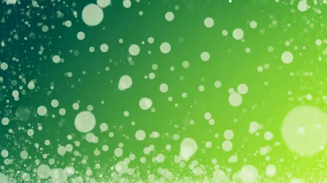 Fond vert d&eacute;grad&eacute; avec des effets bokeh flottant vers le haut, fond anim&eacute; en motion design, vid&eacute;o