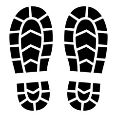 Footprints glyph solid icon