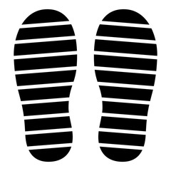 Footprints glyph solid icon