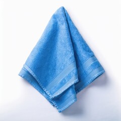 Blue towel isolated on white background