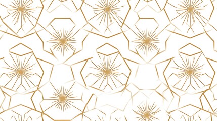 Abstract geometric pattern with golden lines on a white background.