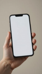 Top View of Smartphone with White Screen for App Design