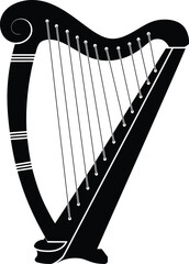 Celtic Harp Musical Instrument Silhouette