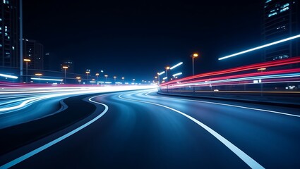 Capturing the dynamic energy of a city highway at night with light trails