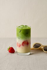 strawberry matcha latte