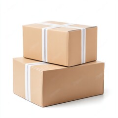 Obraz premium Cardboard Boxes Stacked Together for Shipping and Storage Solutions