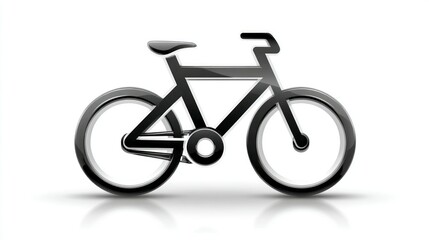Fototapeta premium Minimalist Bicycle Design in Black and White Modern Graphic Illustration for Fitness Transpor