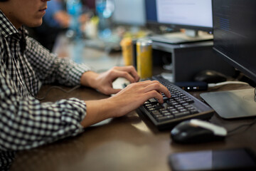 Focused developer working on software project