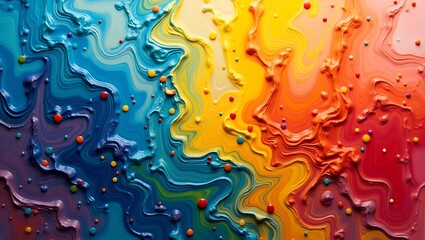 Vibrant Waves of Color and Texture: A Stunning Fluid Abstract Art Piece