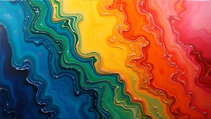 Rainbow liquid art abstract background with flowing colorful design effect
