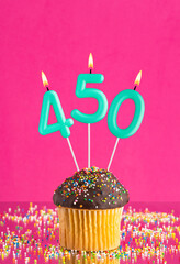 Number of followers or likes - Candle number 450