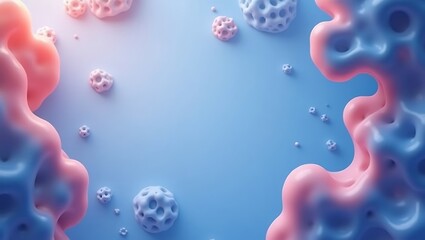 Soft Molecular Abstract with Pastel Color Palette Creates a Dreamy Atmosphere