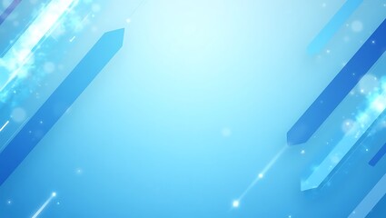 Modern abstract background with blue shapes and sparkling light effects