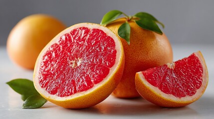 Rubyred grapefruit and vibrant greens