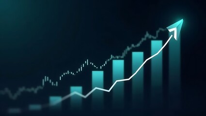 Uptrend Chart with Arrow Symbolizing Financial Growth and Market Ascension