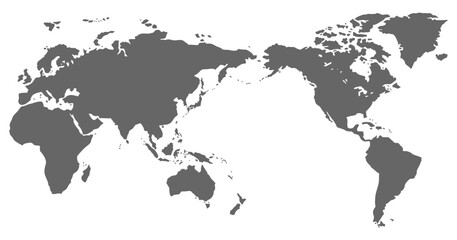 世界地図のシルエット（グレースケール）