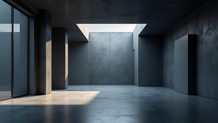 Minimalist Architecture Emphasizing Light and Shadow in a Concrete Structure