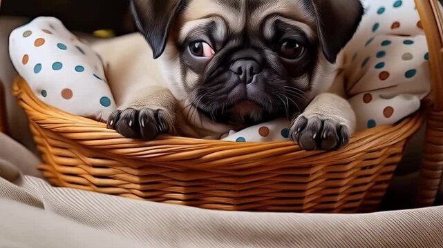 Niedlicher kleiner Mops