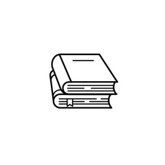 Stack of two books in minimalist line art style on white background  