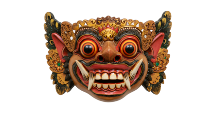 Intricate Balinese Barong Mask: A Captivating Symbol of Protection and Tradition showcasing detailed craftsmanship