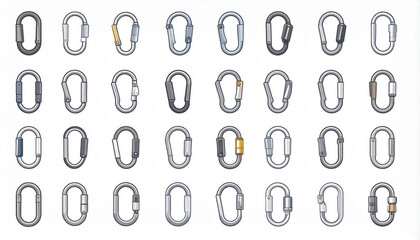 Collection Of Pixel Art Climbing Carabiners