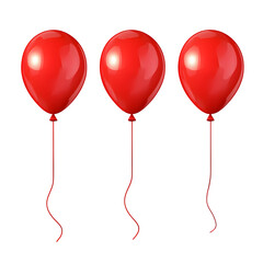 Set of red balloons, cut out