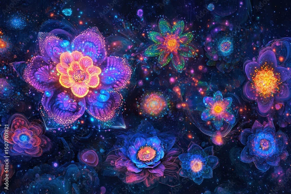 Aufkleber visual representation of colorful digital waves with glowing particles showcasing modern abstract te