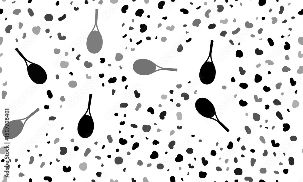 Poster abstract seamless pattern with tennis racket symbols. creative leopard backdrop. illustration on tra
